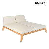 Gartentraum.de Hochwertiges Outdoor Tagesbett von Borek aus Teak mit Polstern - Hybrid Tagesbett