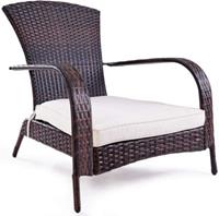 costway Buiten Rotan Adirondack-stoel met Zitkussen 78 x 80 x 80 cm