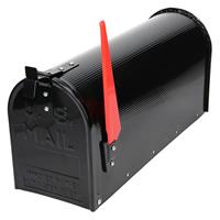 Ml-design US brievenbus met opsteekbare vlag in rood, zwart, gemaakt van aluminium