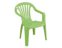 Sunnydays Kinderstoel - groen - kunststof - buiten/binnen 37 x B35 x H52 cm - tuinstoelen - Kinderstoelen