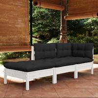 vidaXL 3-tlg. Garten-Lounge-Set mit Kissen Kiefer Massivholz 