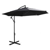 Sunny Afneembare parasol zweefparasol zwengelparasol met handkruk, zwart