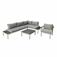 Gartenfreude Lounges Aluminium Sitzgarnitur Ambience Combi weiß/grau