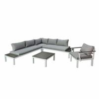 Gartenfreude Lounges Aluminium Sitzgarnitur Ambience Combi weiß/grau