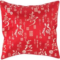 Fine Asianliving Chinese Kussen Kalligrafie Rood 45x45cm