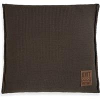 Knit Factory Uni Kussen - Dark Taupe - 50x50 cm