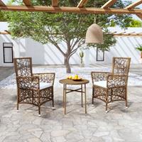 vidaXL 3-tlg. Garten-Essgruppe Poly Rattan Braun 