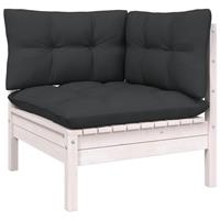 vidaXL 6-delige Loungeset met kussens grenenhout wit