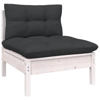 vidaXL 7-delige Loungeset met kussens grenenhout wit