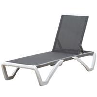 Sunny Ligstoel aluminium ligstoel stoffen ligbed relax ligstoel 5-voudig verstelbaar Texteline
