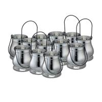 RELAXDAYS Silbernes Windlicht im 12er Set silber