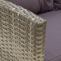 vidaXL 2-delige Loungeset met kussens poly rattan grijs