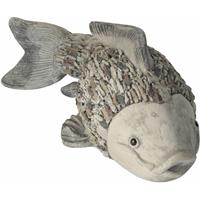 KYNAST GARDEN Steinfigur Fisch 36 cm Koi Deko Gartenfigur Polystone Steinoptik - Mehrfarbig
