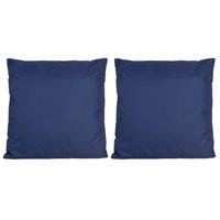 Set Van 2x Stuks Bank/sier Kussens Voor Binnen En Buiten In De Kleur Donkerblauw 45 X 45 Cm - Tuin/huis Kussens