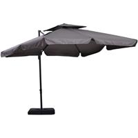 Outsunny Sonnenschirm mit Schirmfuß und 4 Gewichten, Aluminium, Khaki, 2,7 x 2,7 x 2,6 m - khaki - 