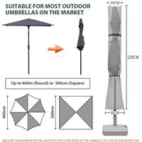 SEKEY Ø 350cm / 200x300cm Sonnenschirm Schutzhülle mit Stab, Abdeckhauben für Gartenschirm mit Belüftungsöffnungen, Abdeckung für