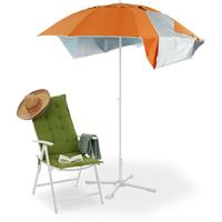 RELAXDAYS Sonnenschirm Strandmuschel, mit Erdspieß, Tragetasche, UV Schutz 50, HxD: 210x175cm, 2in1 Strandschirm, orange