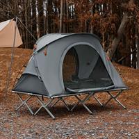 SOBUY OGS60-L-HG Feldbett 4in1-Zelt mit Campingliege Schlafsack Wurfzelt Matratze und Zubehör Zelt 2 Personen 2 Mann Zelt