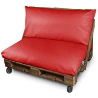 HAPPERS Outdoor Palettenkissen in Rot Kunstleder Sitz 1: 120x80x20 Rot - Rot