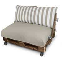 HAPPERS Toldotex Outdoor Palettenkissen Beige Sitz und/oder Rückenteil (gestreift): 120x60x20 Beige - Beige