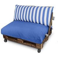 HAPPERS Toldotex Outdoor Palettenkissen Blau Sitz und/oder Rückenteil (gestreift): 120x60x20 Blau - Blau