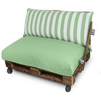 HAPPERS Toldotex Outdoor Palettenkissen Grün Sitz und/oder Rückenteil (gestreift): 120x60x20 Grün - Grün
