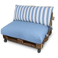 HAPPERS Toldotex Outdoor Palettenkissen Himmelblau Sitz oder Rückenbezug (gestreift) ohne Füllung: 120x60x20 Himmelblau - Himmelblau