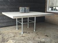 Het Steigerhouthuis Steigerhouten Steigerbuis Tafel Vierkant - 80 x 80 x 78 cm