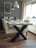 Het Steigerhouthuis Steigerhouten Tafel Cross Industrieel Extra - 280 x 100 x 78 cm