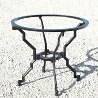 Gartentraum.de Modernes rundes Tischgestell aus Gusseisen für den Garten - Arnor / Schwarz / 3 Tischbeine / schmale Mitte