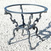 Gartentraum.de Rundes Tischgestell aus Gusseisen im romantischen Design für den Garten - Asdis / Schwarz / 3 Tischbeine / breite Mitte