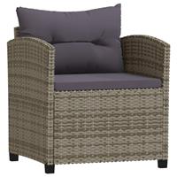 vidaXL 7-delige Loungeset met kussens poly rattan grijs