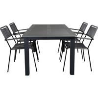 Hioshop Albany tuinmeubelset tafel 90x152/210cm en 4 stoel