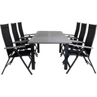 Hioshop Albany tuinmeubelset tafel 90x152/210cm en 6 stoel L5pos