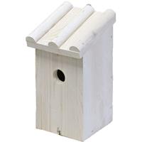 Boon Nestkast/vogelhuisje hout wit ribdak 14 x 16 x 27 cm -