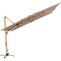 Doppler Sonnenschirm / Ampelschirm 'Alu Wood XL Ultra Pendelschirm 400 x 300', 400 x 300 cm, greige, Bezug Polyestergewebe, Gestell aus Stahl, 65,9