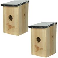 Decoris 3x stuks vogelhuisjes/nestkastjes van vurenhout 12 x 14 x 21 cm -