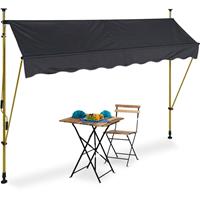 RELAXDAYS Klemmmarkise, 250 cm breit, höhenverstellbar, ohne Bohren, UV-beständig, Sonnenschutz Balkon, anthrazit/gold