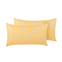 beliani Outdoor Kissen 2er Set gelb geometrisches Muster mit Füllung rechteckig 40x70 cm - Gelb