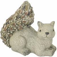 KYNAST GARDEN Steinfigur Eichhörnchen 31 cm liegend Deko Gartenfigur Polystone Steinoptik - Mehrfarbig