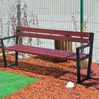 Gartentraum.de Minimalistische Sitzbank aus Holz und Metall für Garten und Stadt - Filippa