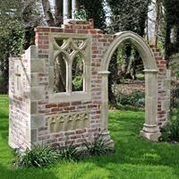 Gartentraum.de Antike Gartenruine mit Torbogen & Fenster aus Ziegeln - Bracknell Ruin