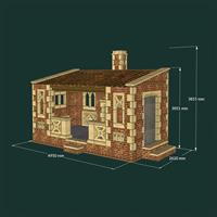 Gartentraum.de Offenes Gartenhaus im antiken Stil mit Fenstern & Schornstein - Farrington Chimney Lodge
