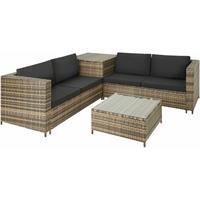 Tectake - Wicker Zitgroep Siena - Diverse Kleuren - Natuur - 404627