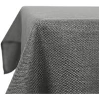 DECONOVO Tischdecke Leinenoptik Lotuseffekt Tischwäsche Wasserabweisend Tischtuch, 1 Stück, 130x160 cm, Grau - Grau