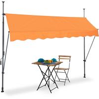 RELAXDAYS Klemmmarkise, 250cm breit, höhenverstellbar, Sonnenschutzmarkise Balkon ohne Bohren, UV-beständig, orange/grau