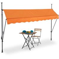 RELAXDAYS Klemmmarkise, 300cm breit, höhenverstellbar, Sonnenschutzmarkise Balkon ohne Bohren, UV-beständig, orange/grau