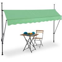 RELAXDAYS Klemmmarkise, 300 cm breit, höhenverstellbar, ohne Bohren, UV-beständig, Sonnenschutz Balkon, grün/grau