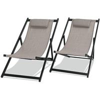 FRANKYSTAR Mezzaluna - Set aus 2 klappbaren Liegestühlen aus Aluminium und Textilene. Design-Gartenliege mit 4-fach verstellbarer Rückenlehne in