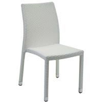 WEBMARKETPOINT Polyrattan-Stuhl in Eisweiß cm 61 x 47 x 88h